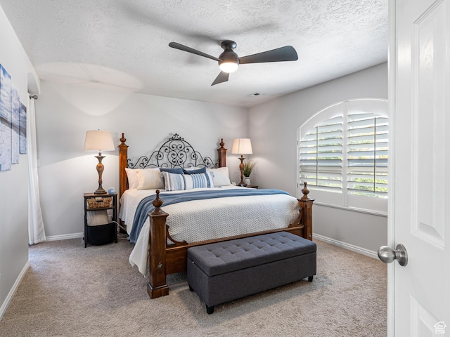 1152 E Gavin Cir, Draper, UT 84020 - carpeted bedroom with a textured ceiling, baseboards, and ceiling fan