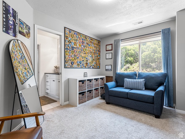 1152 E Gavin Cir, Draper, UT 84020 - living area with carpet, a textured ceiling, and baseboards