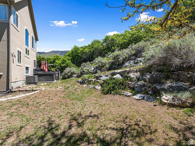 1152 E Gavin Cir, Draper, UT 84020 - view of yard featuring a mountain view and central air condition unit