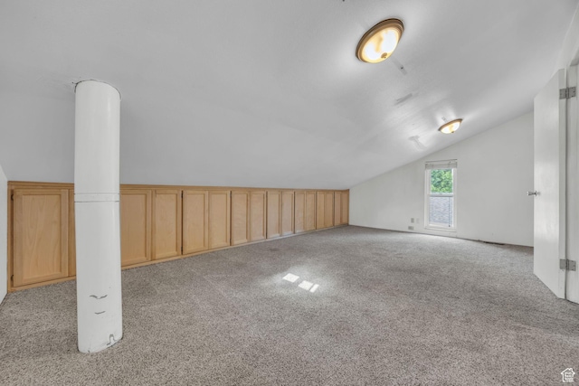 1054 E Lamplighter Dr, River Heights, UT 84321 - bonus room featuring lofted ceiling and light carpet