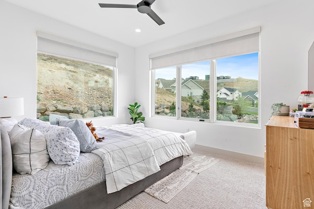1620 W Brevia Ct Unit 25, Lehi, UT 84043 - carpeted bedroom with a ceiling fan, baseboards, and recessed lighting