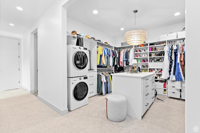 1620 W Brevia Ct Unit 25, Lehi, UT 84043 - spacious closet featuring estacked washer and dryer and light carpet