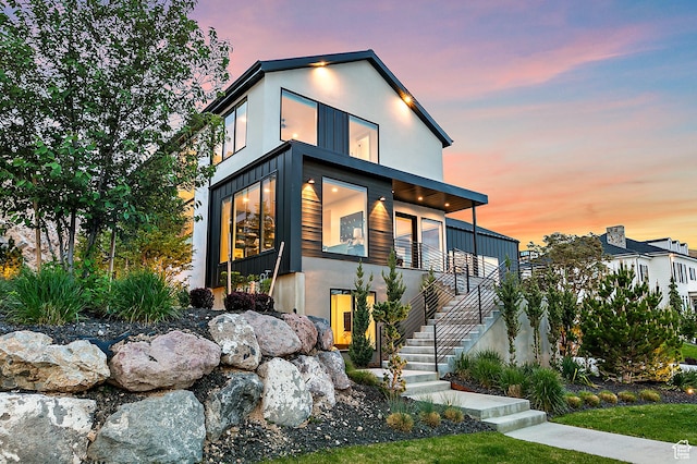 1620 W Brevia Ct Unit 25, Lehi, UT 84043 - contemporary house with stairway and stucco siding
