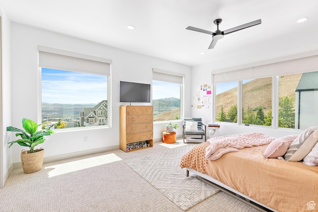 1620 W Brevia Ct Unit 25, Lehi, UT 84043 - carpeted bedroom with recessed lighting and ceiling fan
