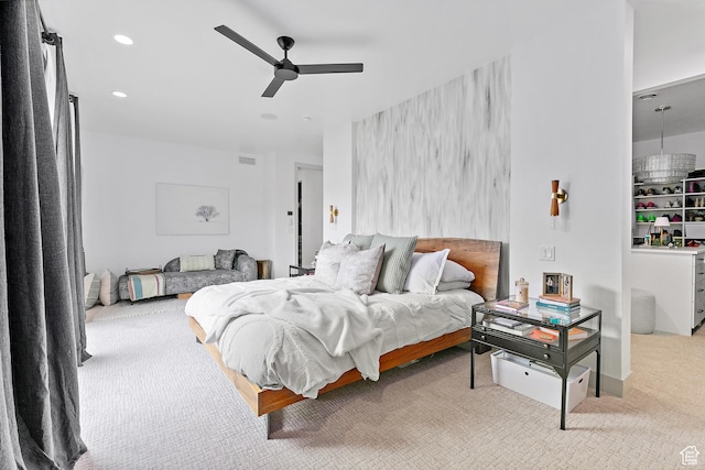 1620 W Brevia Ct Unit 25, Lehi, UT 84043 - bedroom with carpet, recessed lighting, and ceiling fan