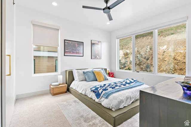 1620 W Brevia Ct Unit 25, Lehi, UT 84043 - carpeted bedroom with baseboards, recessed lighting, and ceiling fan