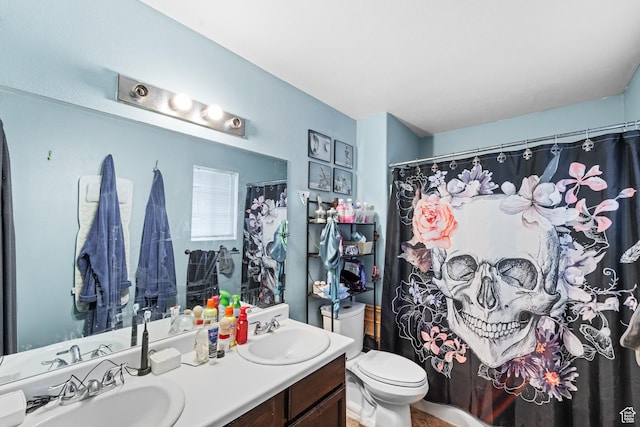 444 E 670 N, Tooele, UT 84074 - bathroom with double vanity, toilet, and a shower with curtain