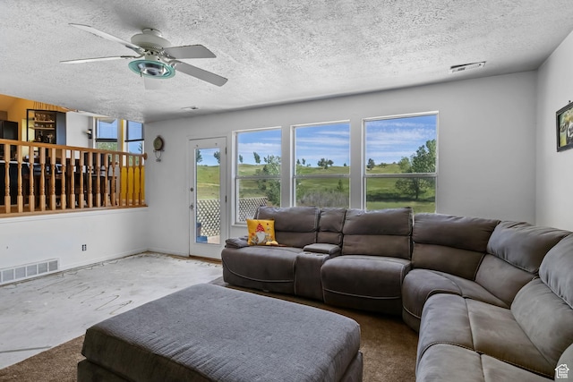 1367 E 3125 N, Layton, UT 84040 - living area with a ceiling fan and a textured ceiling
