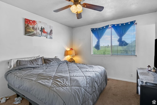 1367 E 3125 N, Layton, UT 84040 - carpeted bedroom featuring baseboards, ceiling fan, and a textured ceiling