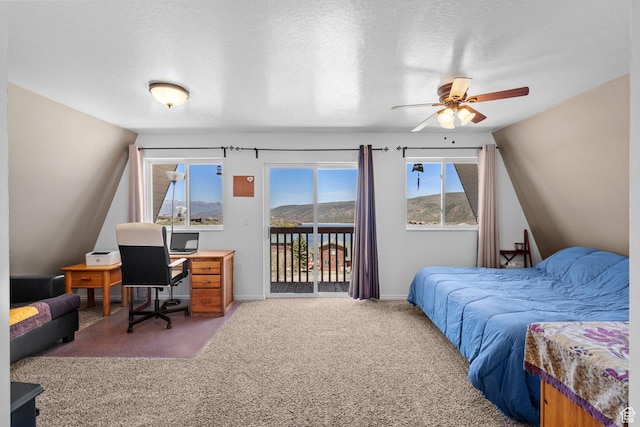 10246 E Lake Pines Dr Unit 1020, Heber City, UT 84032 - bedroom with access to outside, carpet floors, baseboards, and ceiling fan