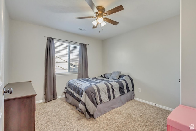 3864 E Cascade Rd, Eagle Mountain, UT 84005 - bedroom with light colored carpet, baseboards, and a ceiling fan