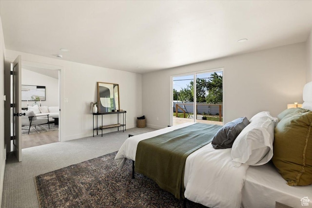 2559 E Evening Star Dr, Holladay, UT 84124 - bedroom featuring carpet flooring, access to exterior, and baseboards