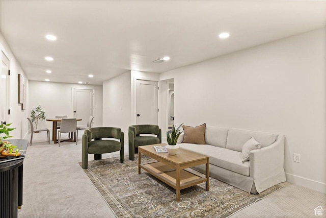 2559 E Evening Star Dr, Holladay, UT 84124 - living area with recessed lighting, light carpet, and baseboards