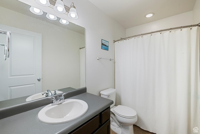 841 W Cannara Way S, Midvale, UT 84047 - bathroom featuring vanity, toilet, and a shower with shower curtain