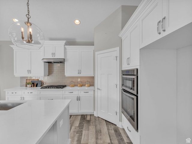 1949 W Shadow Way, Kaysville, UT 84037 - kitchen featuring stainless steel appliances, light wood-type flooring, white cabinets, and recessed lighting