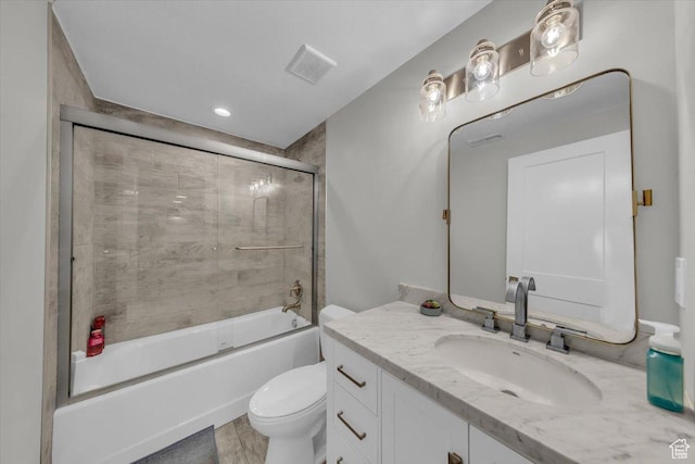 441 E Crape Myrtle Cir, Draper, UT 84020 - full bathroom with vanity, toilet, and bath / shower combo with glass door
