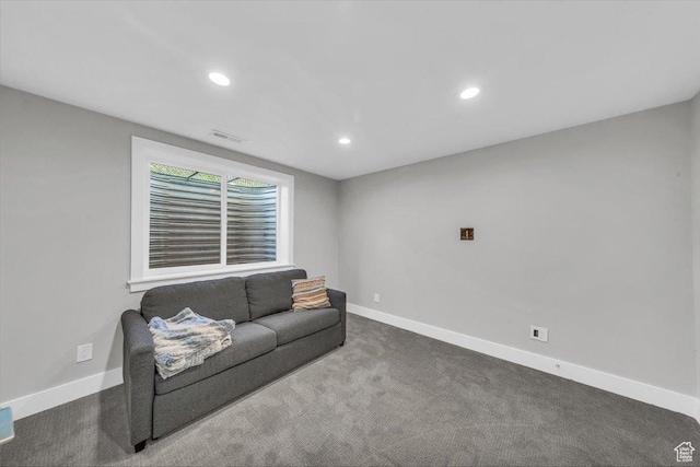 441 E Crape Myrtle Cir, Draper, UT 84020 - living room with baseboards, recessed lighting, and carpet flooring
