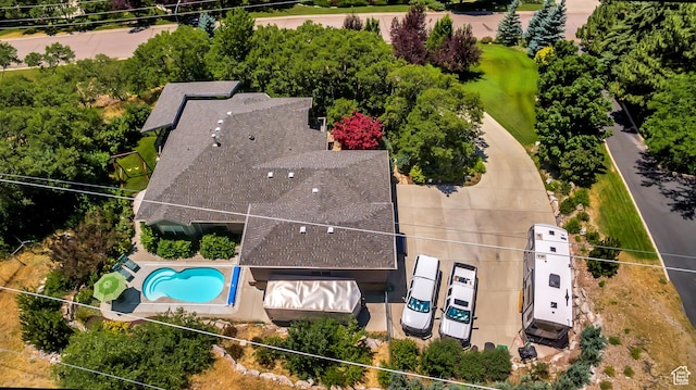 3286 N Piute Dr, Provo, UT 84604 - view of subject property with a pool and a tree filled landscape