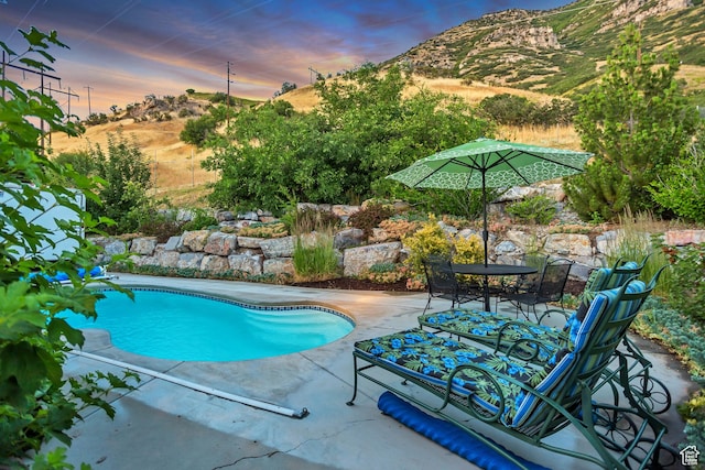 3286 N Piute Dr, Provo, UT 84604 - swimming pool with a patio and a mountain view