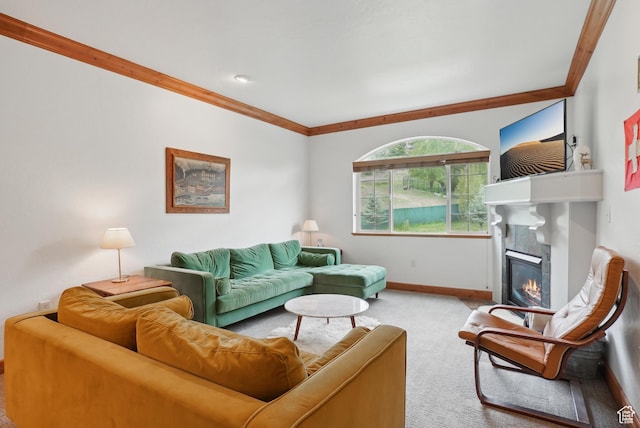 840 Bigler Ln Unit 2021, Midway, UT 84049 - carpeted living room featuring a tile fireplace and baseboards