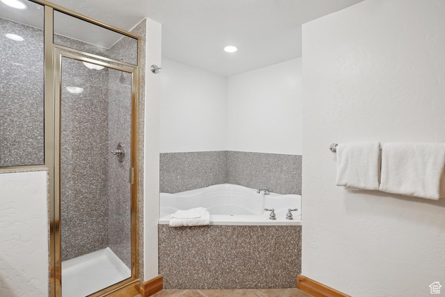 840 Bigler Ln Unit 2021, Midway, UT 84049 - full bathroom with a shower stall, a bath, and tile patterned flooring