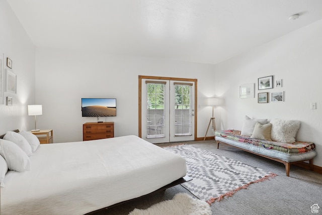 840 Bigler Ln Unit 2021, Midway, UT 84049 - bedroom featuring access to outside, carpet floors, baseboards, and french doors