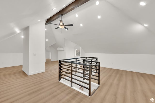 532 E 600 S, Salt Lake City, UT 84102 - bonus room featuring a ceiling fan, wood finished floors, recessed lighting, and baseboards