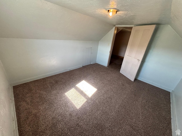 149 Thomas Fork Ln, Geneva, ID 83238 - additional living space featuring lofted ceiling, carpet flooring, a textured ceiling, and baseboards