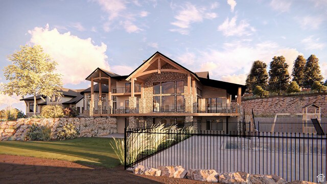 2508 E 70 S Unit 4, Heber City, UT 84032 - view of front of home featuring stone siding and a balcony