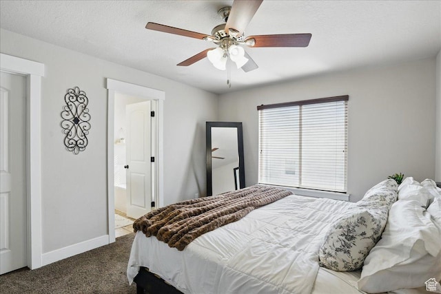 1467 S Lake View Ter, Saratoga Springs, UT 84045 - carpeted bedroom with baseboards, a ceiling fan, and ensuite bathroom