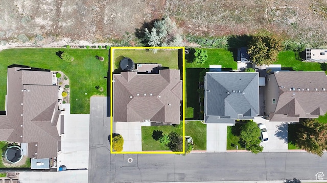 1467 S Lake View Ter, Saratoga Springs, UT 84045 - aerial perspective of suburban area featuring property parcel outlined
