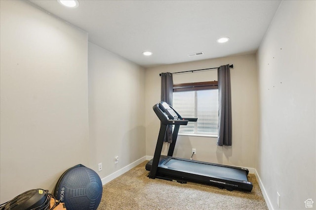1467 S Lake View Ter, Saratoga Springs, UT 84045 - exercise area featuring carpet floors, baseboards, and recessed lighting