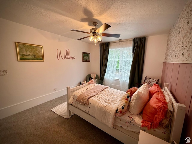 268 N 1400 W, Midway, UT 84049 - carpeted bedroom featuring a textured ceiling and a ceiling fan