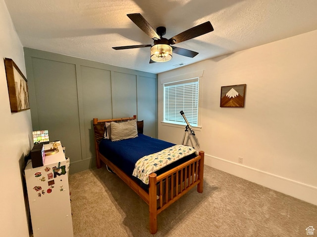 268 N 1400 W, Midway, UT 84049 - carpeted bedroom with a ceiling fan and a textured ceiling