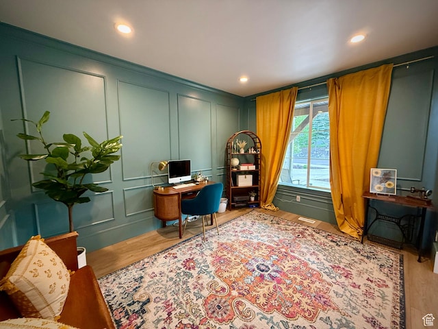 268 N 1400 W, Midway, UT 84049 - office area with a decorative wall, wood finished floors, and recessed lighting