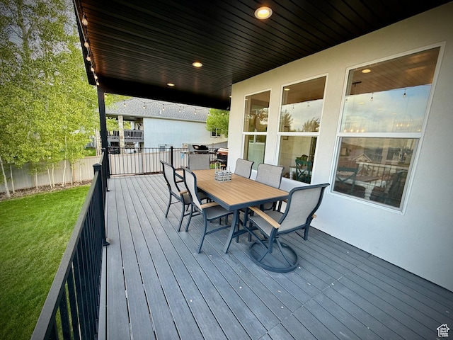 268 N 1400 W, Midway, UT 84049 - wooden terrace featuring outdoor dining space