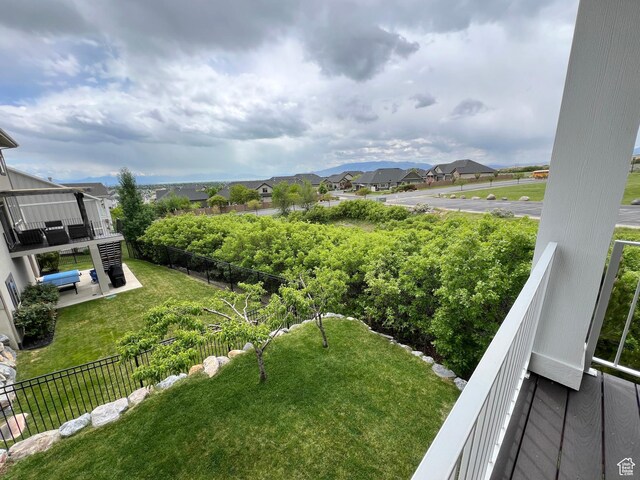 12137 N Montrose Dr, Highland, UT 84003 - view of yard with a balcony and a residential view