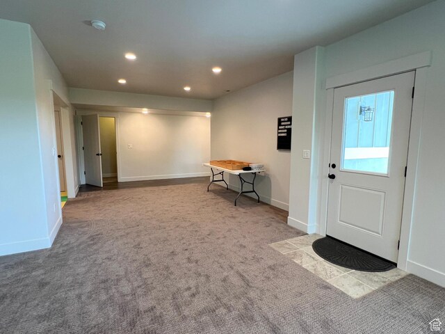 12137 N Montrose Dr, Highland, UT 84003 - carpeted entryway featuring recessed lighting and baseboards