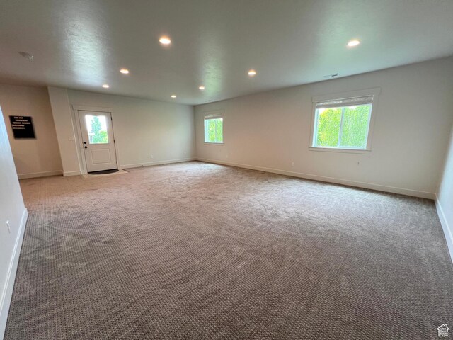 12137 N Montrose Dr, Highland, UT 84003 - empty room with recessed lighting, baseboards, and carpet flooring