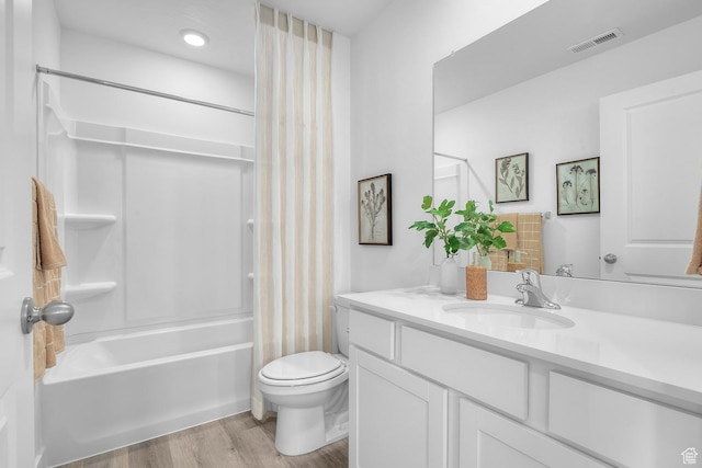 122 N Seaside St Unit 2319, Saratoga Springs, UT 84045 - full bathroom with wood finished floors, vanity, shower / bath combo, and toilet