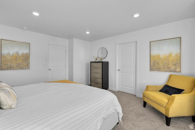 122 N Seaside St Unit 2319, Saratoga Springs, UT 84045 - bedroom with light carpet, recessed lighting, and baseboards