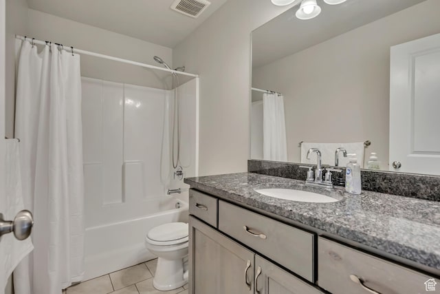 2466 S 2200 W, West Haven, UT 84401 - full bath featuring vanity, shower / bath combo with shower curtain, tile patterned flooring, and toilet
