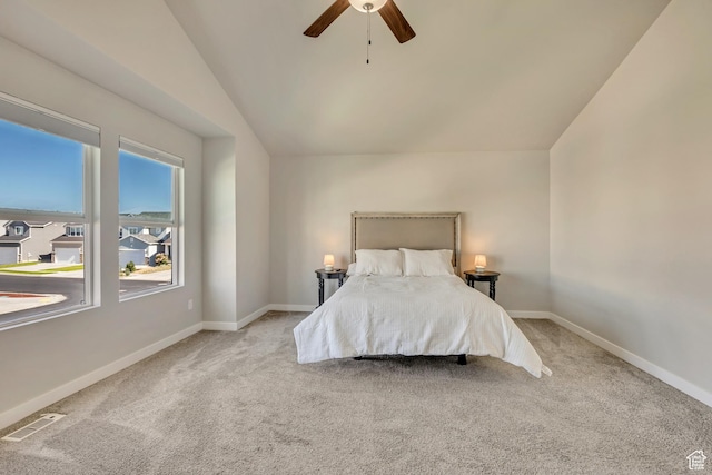 2466 S 2200 W, West Haven, UT 84401 - carpeted bedroom featuring vaulted ceiling, a ceiling fan, and baseboards