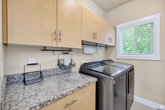 181 W 400 S, Hyrum, UT 84319 - laundry area featuring washer and dryer, cabinet space, and baseboards