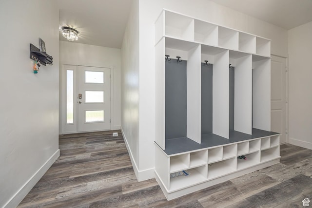 181 W 400 S, Hyrum, UT 84319 - mudroom featuring dark wood-style floors and baseboards