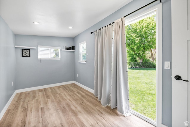 181 W 400 S, Hyrum, UT 84319 - unfurnished room with light wood-type flooring, baseboards, and recessed lighting