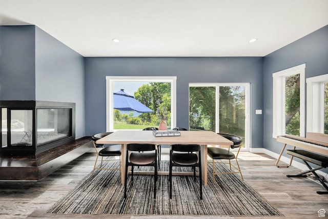 181 W 400 S, Hyrum, UT 84319 - dining space featuring light wood-style flooring, baseboards, and recessed lighting