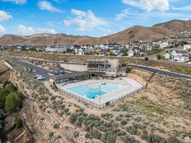 2335 W Cresthaven Ln, Lehi, UT 84043 - view of pool with a residential view and a mountain view