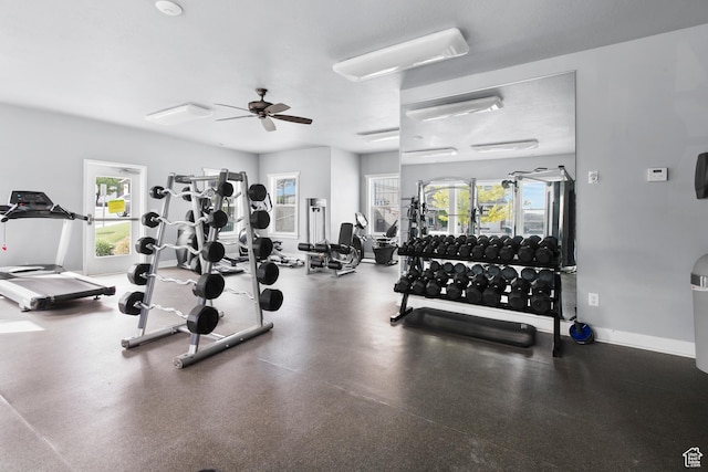 2335 W Cresthaven Ln, Lehi, UT 84043 - exercise room with ceiling fan and baseboards