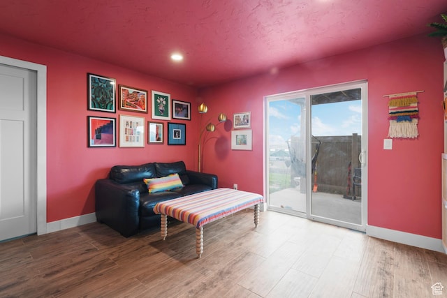 2335 W Cresthaven Ln, Lehi, UT 84043 - living area featuring wood finished floors, baseboards, and recessed lighting